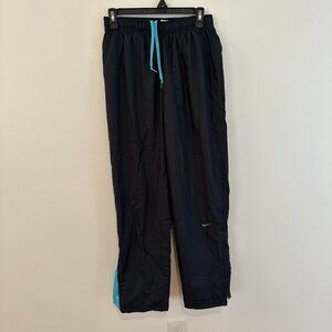 NIKE WOMENS SPORTSWEAR MID-RISE TEAL AND BLACK JOGGERS SIZE M